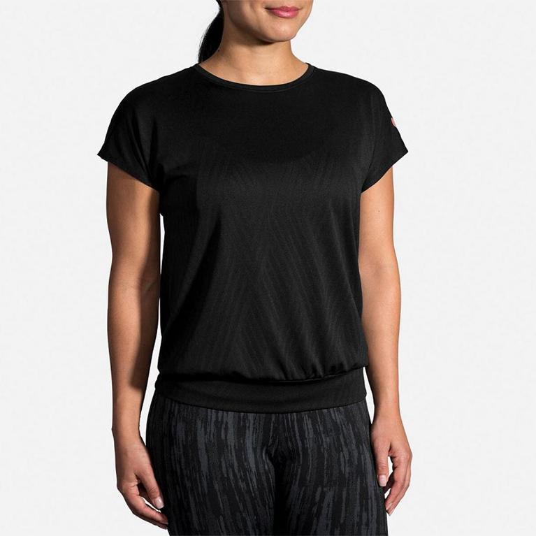 Brooks Array Women's Short Sleeve Running Shirt - Grey (73048-UFJM)